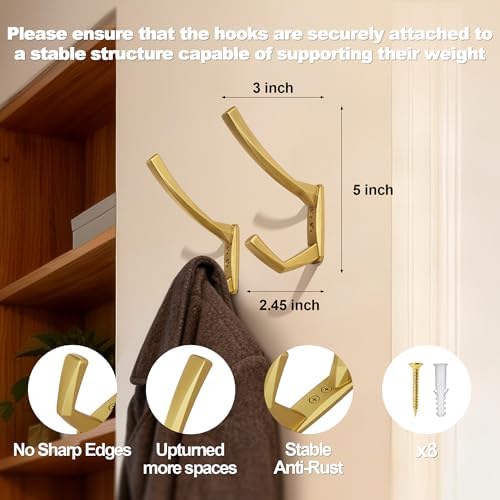 Heavy Duty Wall Hooks, 5 Inch Large Wall Mount Hooks - Image 4