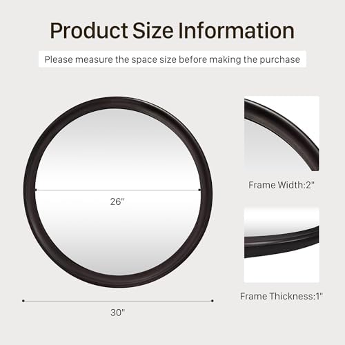 Round Wall Mirrors 30 Inch, Rustic Bathroom Mirror - Image 6