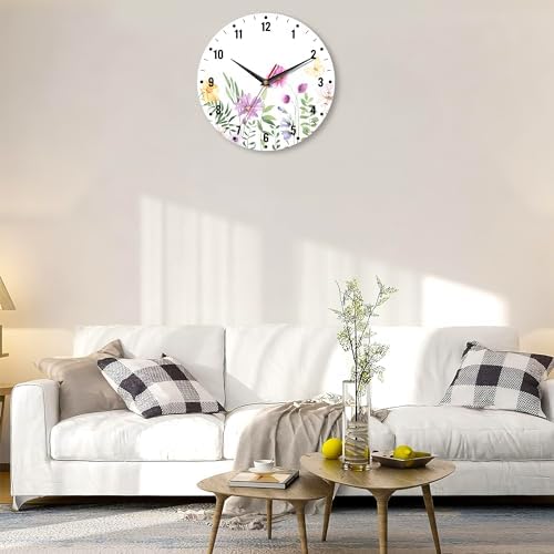 SPUNKER Clock for Bedroom, Wildflower Wall Clocks for Living Room Decor - Image 6