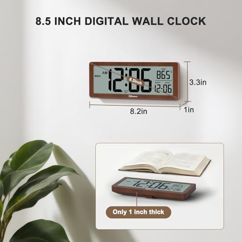 Soobest 8.5 Inch Digital Wall Clock Battery Operated, Compact Display - Image 2