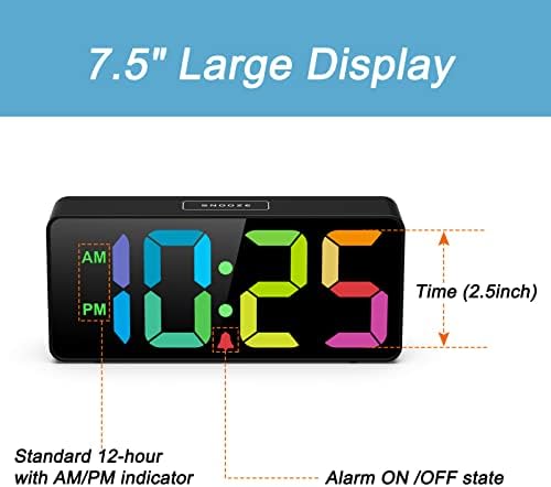 Welgo 7.5 Inches Big Number Alarm Clock - Image 2