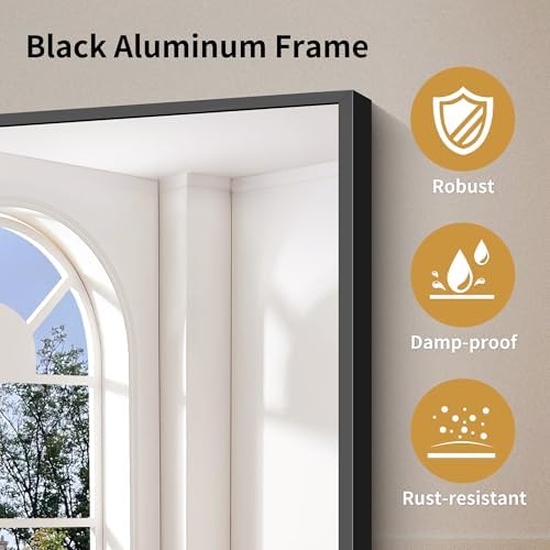 YIROMAN Bathroom Mirror 72"x36", Large Matte Black Bathroom Mirror - Image 6