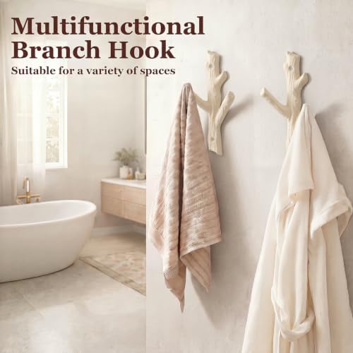 Frienda 4 Pcs Rustic Tree Branch Decorative Hooks, 7.5" X 3.7 " - Image 5