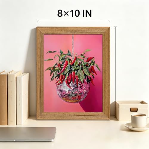 Funny Framed Wall Art Chili Disco Ball Funky Kitchen Print Wall Decor - Image 3