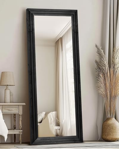 65x24in Full Length Mirror, 3-Tier Stepped Solid Wood Frame - Image 6