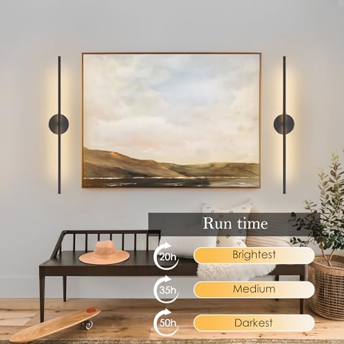 KARTOOSH Battery Operated Wall Sconces Set of Two Wireless Wall Lights - Image 4