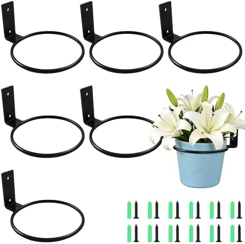 6 Pack 8 Inch Plant Pot Holder Ring, Metal Plant Holder Brackets Rings by Unknown