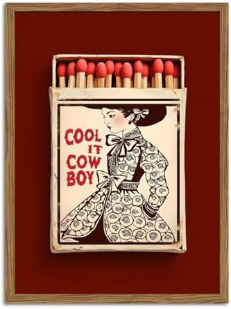 Vintage Western Cowgirl Wall Art Trendy Southwest Cool it Cowboy Matchbox Wall by XIYHArt