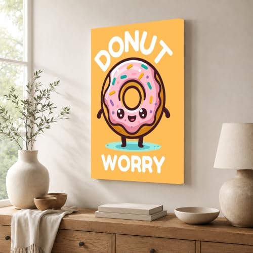 InkFlow Posters Donut Worry Canvas Poster - Image 3
