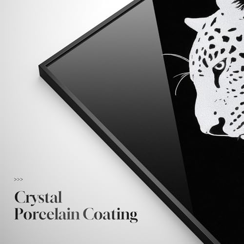 Large Framed Modern Black and White Leopard Wall Art, 1 Piece 24x36 In - Image 3