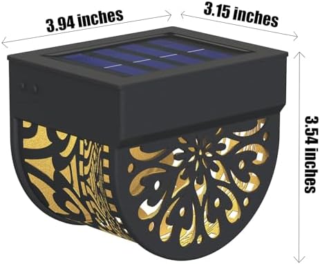 Hapjoy Solar Fence Lights Outdoor 4 Pack Solar Step Lights LED Powered Wall - Image 4