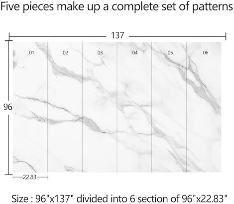 Simple White Marble-Patterned Mural Peel and stick-96"x137" - Image 4