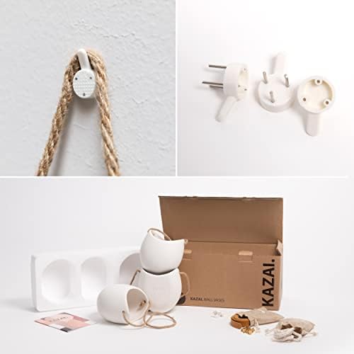 Kazai. Wall Planters -Ellie- | Hanging Ceramic Plant Pots 3 Pieces | Wall - Image 6