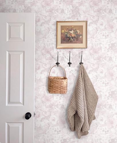 Heroad 17.3inx32.8ft Pink Peel and Stick Wallpaper Floral Contact Paper Vintage - Image 4