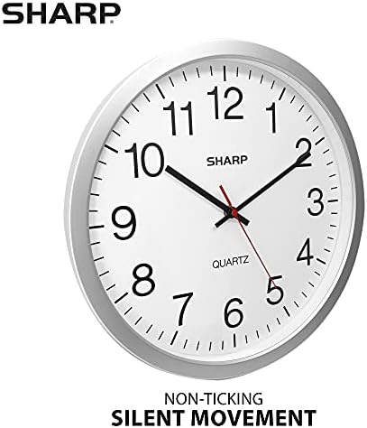 Sharp 14-Inch Battery Wall Clock, Silent Non-Ticking - Image 2
