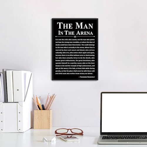Office Wall Art Inspirational Decor The Man in the Arena Framed 12’’x16’’ - Image 7