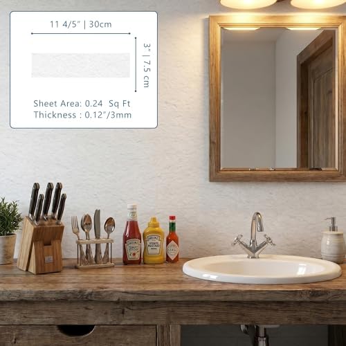 40-Sheet Flexible Stone Peel and Stick Backsplash Tile, Subway Texture - Image 2