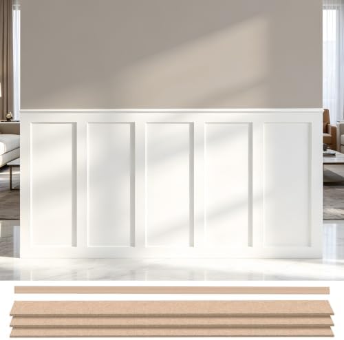 Premade Board and Batten Wainscoting Kit, Paintable MDF Accent Wall Panels by Unknown