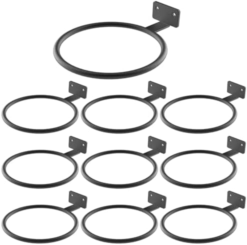 Wall Plant Holder Bulk 4in 10Pack Metal Ring Plant Hanger Black by QualityEfficiency