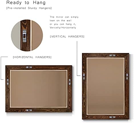 Renditions Gallery Rustic Horizontal Wooden Maple Frame Body Mirror Decor - Image 6