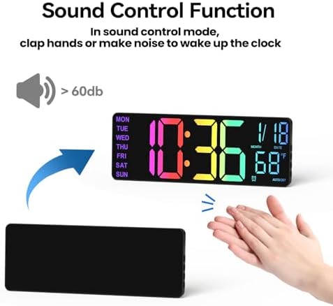 YISILE 13" Digital Wall Clock - Image 6