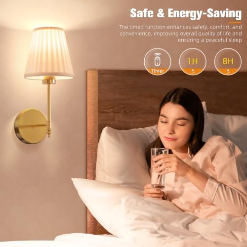 NIORSUN 14.5 inch Battery Operated Wall Sconce Set of 2, 10 Colors Wireless - Image 6