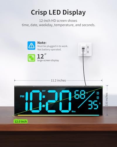 Digital Wall Clock, Large Display Digital Clock - Image 2