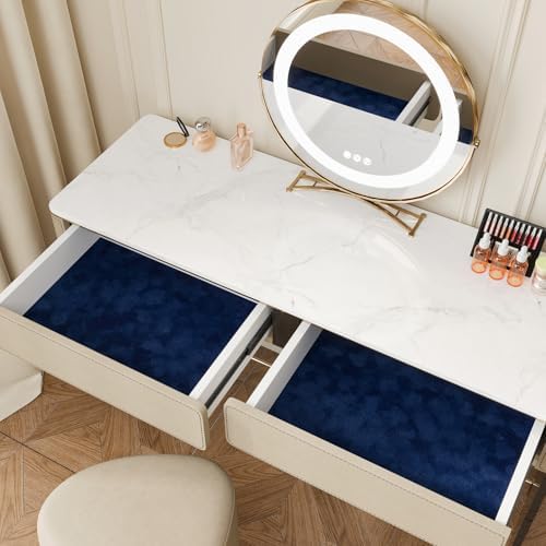CHIHUT 12"x100" Blue Felt Drawer Liner Self Adhesive Velvet Flocking Liner - Image 3