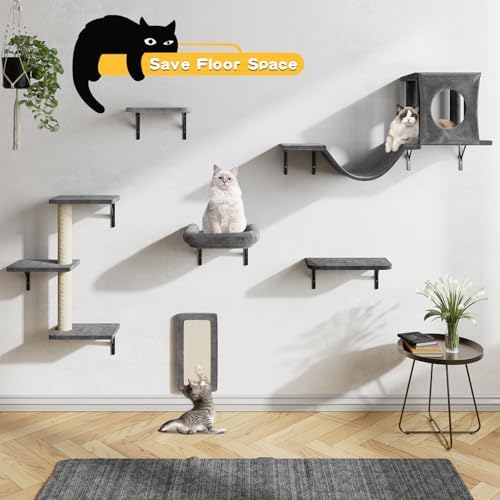 Cat Wall Shelves, Dark Gray - Image 6