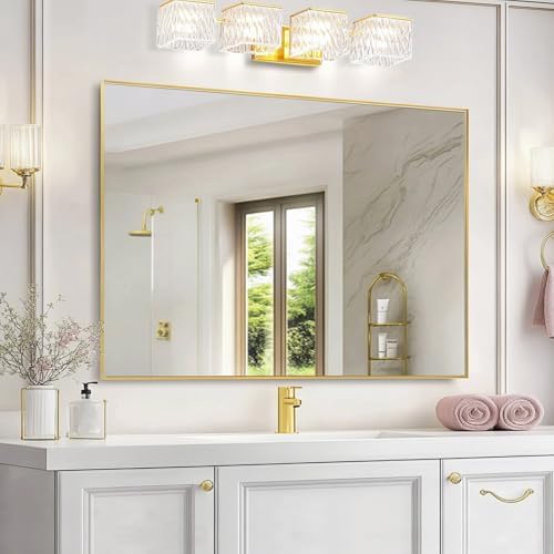 Sunniry 24x36 inch Gold Mirror Bathroom, Bathroom Mirrors - Image 6