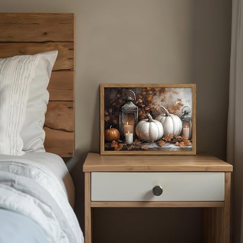 Framed Vintage Halloween Pumpkin Canvas Wall Art, Pumpkins - Image 2