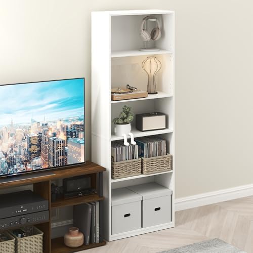 Furinno GEHRY DVD Shelf, 5-Tier CD Rack, Media Shelf by Furinno-FitsYourSpaceFitsYourBudget