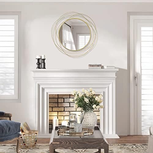 ironsmithn 20 Inch Round Gold Vanity Wall Mirror - Image 5