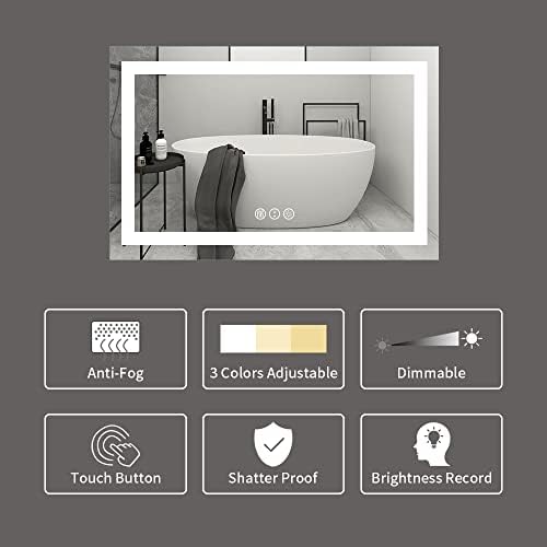 Amorho LED Bathroom Mirror 40"X32" - Image 2