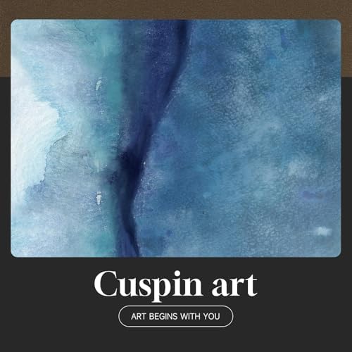 Large Framed Blue Gold Abstract Wall Art - Image 7