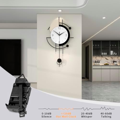 Modern Decorative Metal Pendulum Wall Clock - Image 5