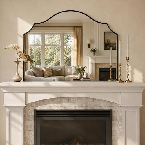 31"x47" Black Arched Wall Mirror, Decorative Mirror - Image 3