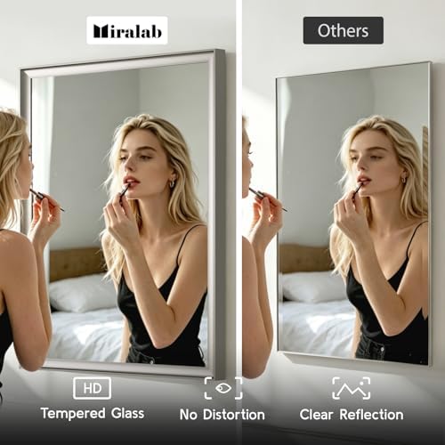 Brushed Nickel Bathroom Mirror 30x40 Inch - Image 4
