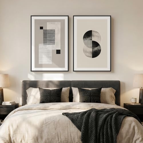 Large Framed Neutral Abstract Wall Art - Image 5