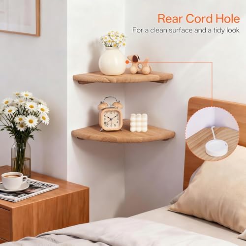 Corner Floating Shelf 16inch Solid Oak Wood Floating Corner Shelf - Image 4