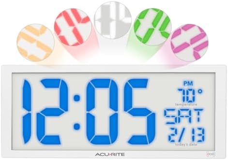 AcuRite (75160M 14.5" Multicolor LED Indoor Clock by AcuRite