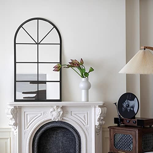 42"x 24" Arched Mirror, Window Wall Mirror, Vanity Mirrors, Metal Framed - Image 3