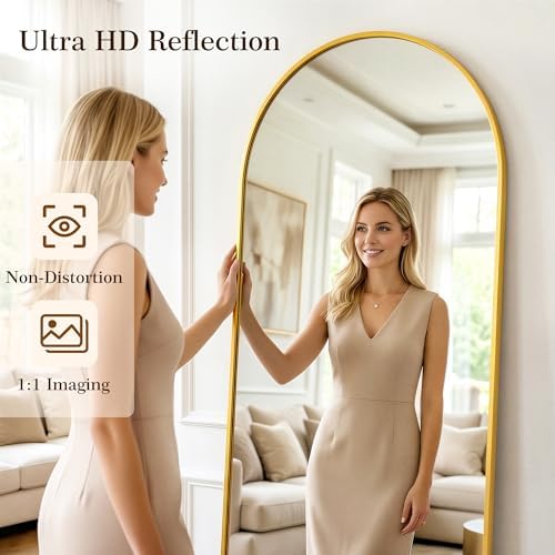 71"x32" Arched Full Length Mirror, Full Body Floor Mirror - Image 4