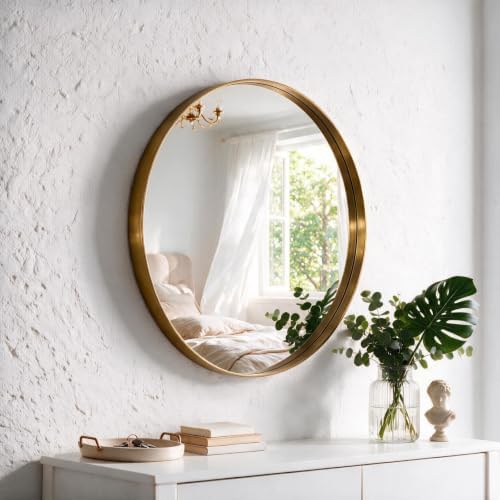 DUMOS Round Wall Mirror 20 Inch, Bathroom Wall Circle Mirror by DumosLifestyle