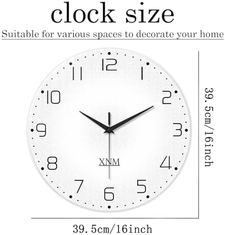 XNM Big Minimalist Glass Wall Clocks Battery Operated 16 Inch - Image 3