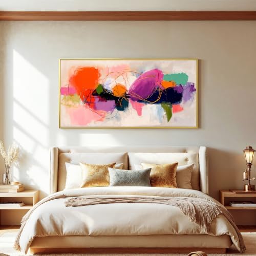 Colorful Graffiti Large Gold Framed Abstract Wall Art - Image 4