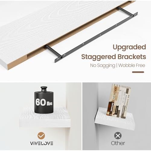 Vivelove Floating Shelves 9 inch Deep 55”Long Set of 2 - Image 4