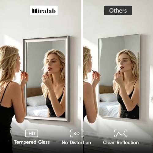 Brushed Nickel Bathroom Mirror 22x30 Inch - Image 4