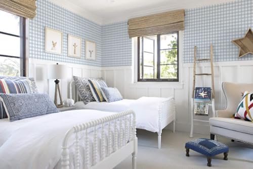 Heroad Light Blue Peel and Stick Wallpaper Gingham Checkered Contact Paper - Image 6