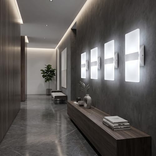 12W Modern LED Wall Sconces 4-Pack, 6000K Cool White - Image 6